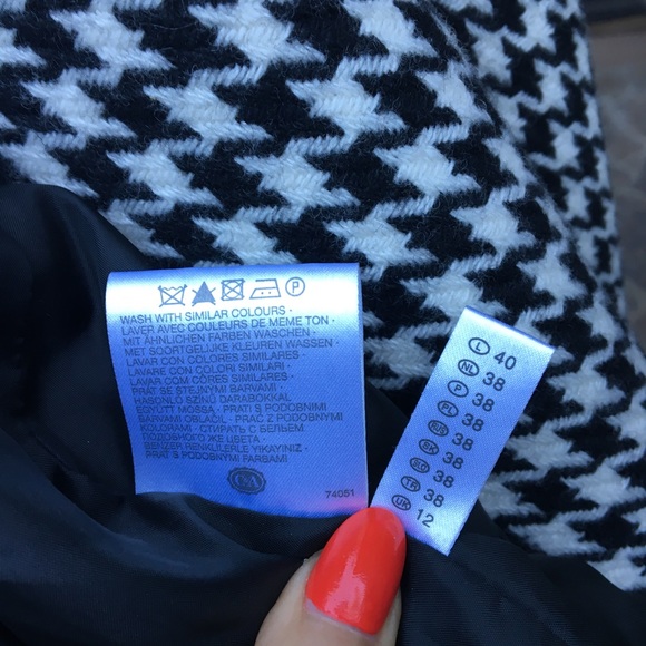 πΊππΊ Stunning Black & White Wool Coat - Picture 6 of 8